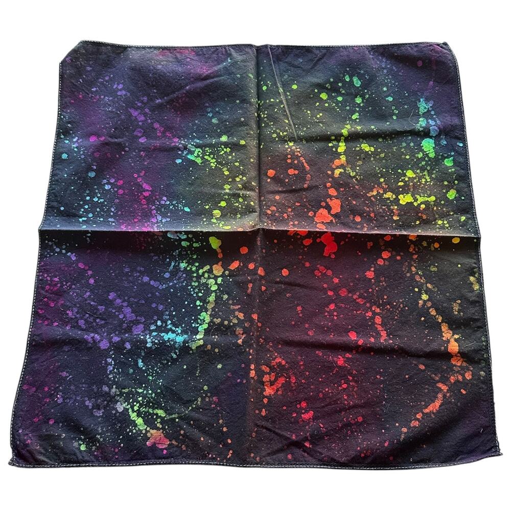 Handmade Hand Painted Batik Wall Art Window Art OOAK Rainbow Splatter Brand New